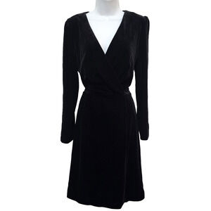 Womens Dress 10 Black Velvet Cocktail Elegant Formal Dark Romantic Soft Gothic